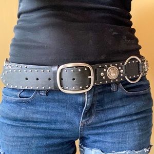 Bill Adler Embellished Leather Belt - 36” to 41”